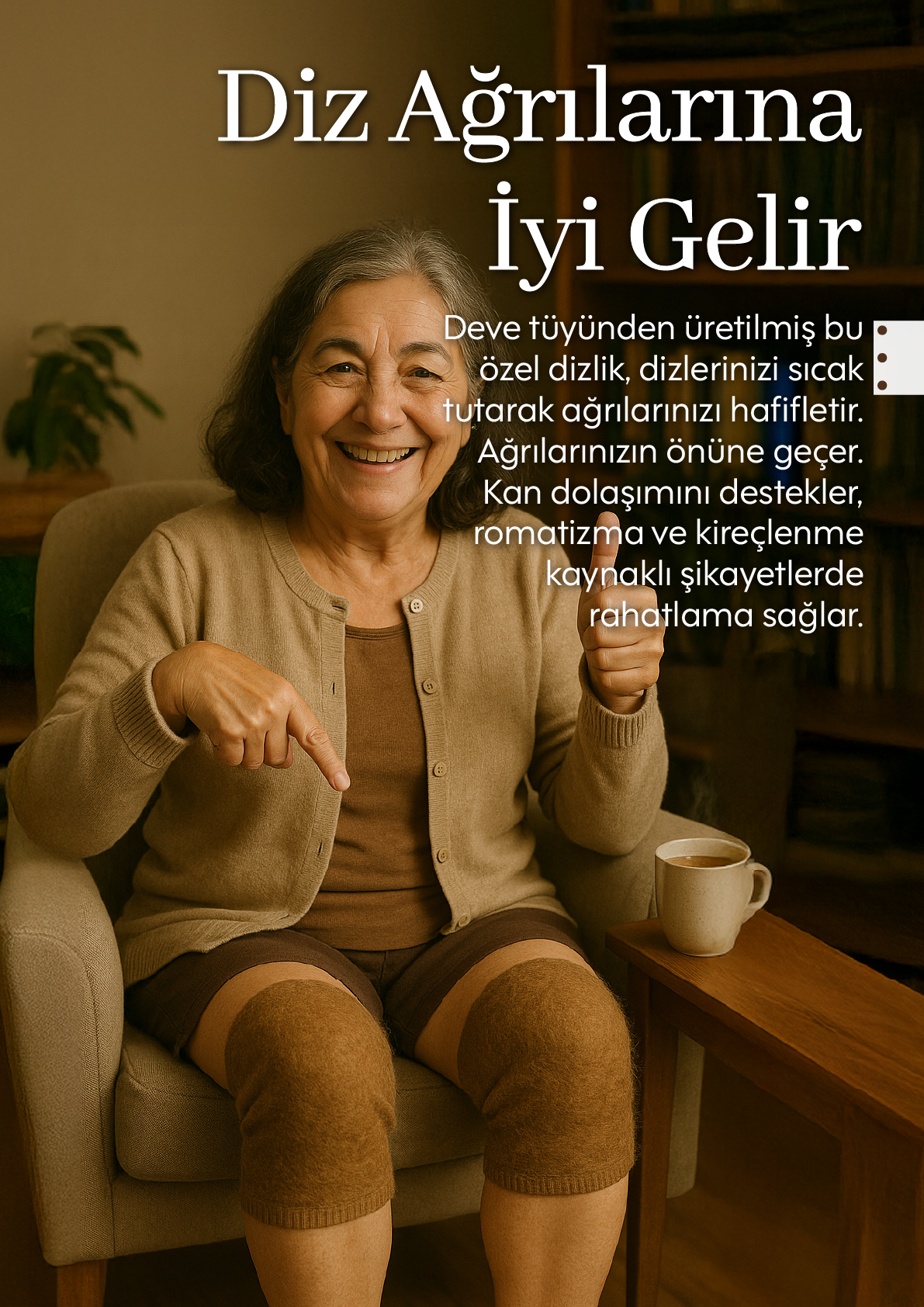 MEDIVIO Deve Tüyü Bel Korse ve Yün Dizlik Seti