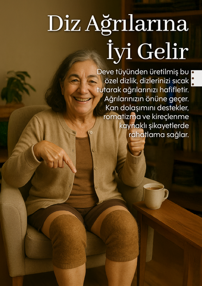 MEDIVIO Deve Tüyü Bel Korse ve Yün Dizlik Seti