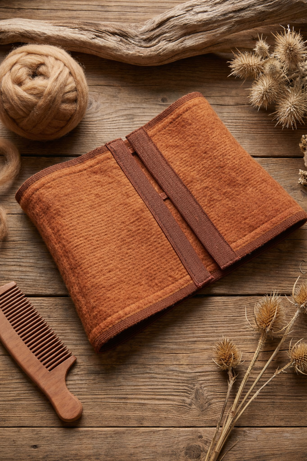 MEDIVIO Deve Tüyü Bel Korse ve Yün Dizlik Seti