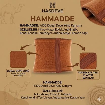 MEDIVIO Deve Tüyü Bel Korse ve Yün Dizlik Seti